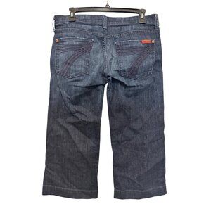 7 For All Mankind Womens Crop Jeans Size 28 Dark Wash Denim USA Made